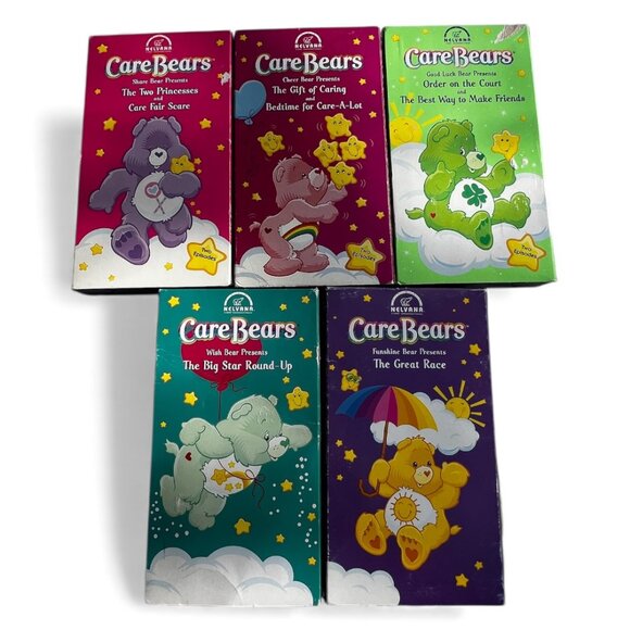 Care Bears VHS Bundle with 5 Tapes by Nelvana - Picture 1 of 8